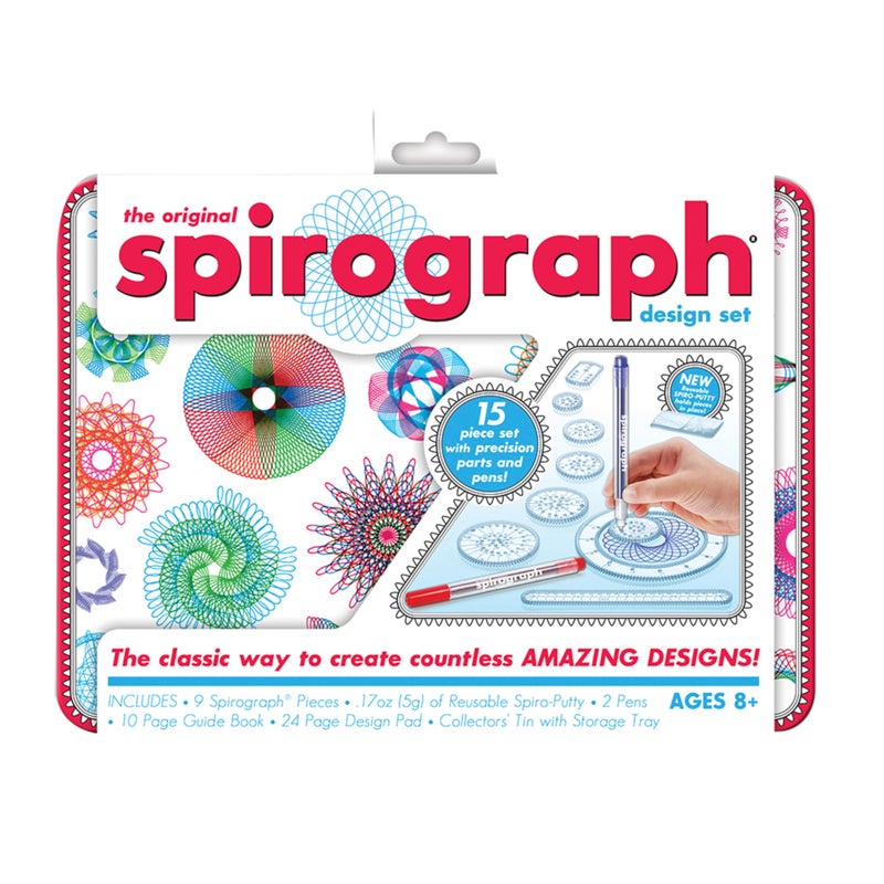 Spirograph Design Set Collectors Tin - Arts and Crafts, Kids Toys, Art Supplies, Craft Supplies, Drawing Kit, Spiral Art, Classic Gear Design Kit, Pens, Design Sheet Included, Ages 8 and Up - Image 1